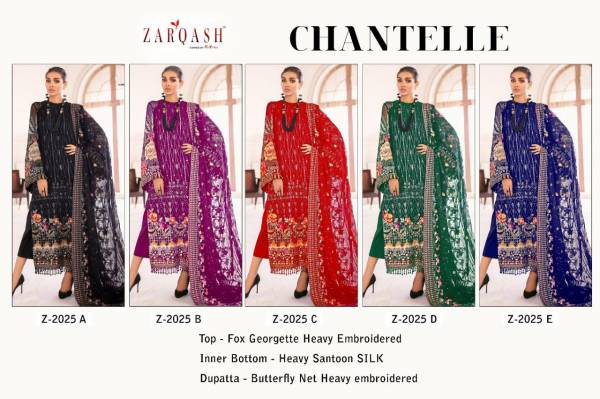 Zarqash Chantella Z 2025 Festive Wear Georgette Pakistani Salwar Kameez Collection